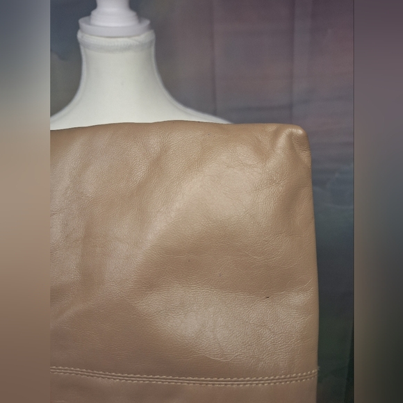 Vintage Toni Leather Tan Taupe Clutch With Crossbody Stap - Picture 5 of 14